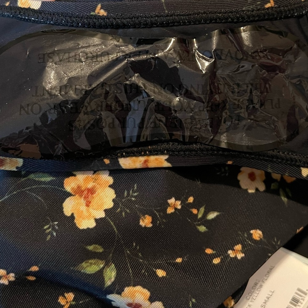 💃🏻Aqua Floral Black One Piece Swimsuit - Picture 5 of 5